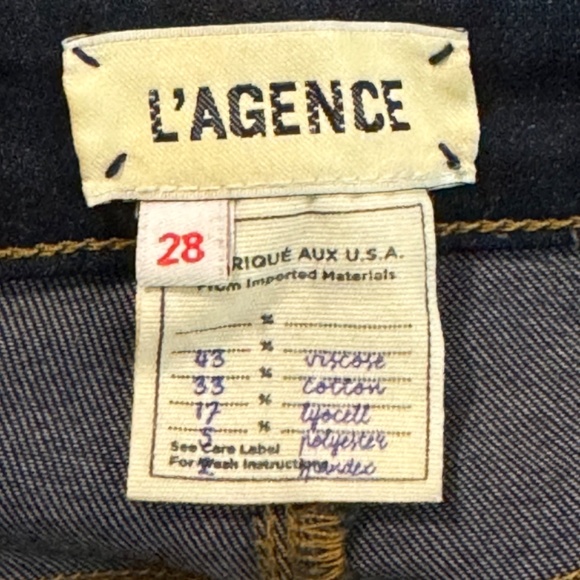 L’agence Women Size 28 Avery High Waist Side Slit Skinny Denim Jeans Deep Space - Picture 7 of 9